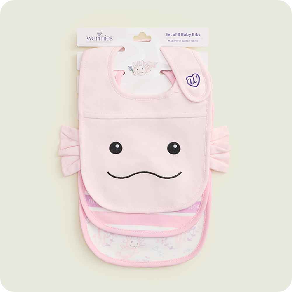 Pink Axolotl Bib Set